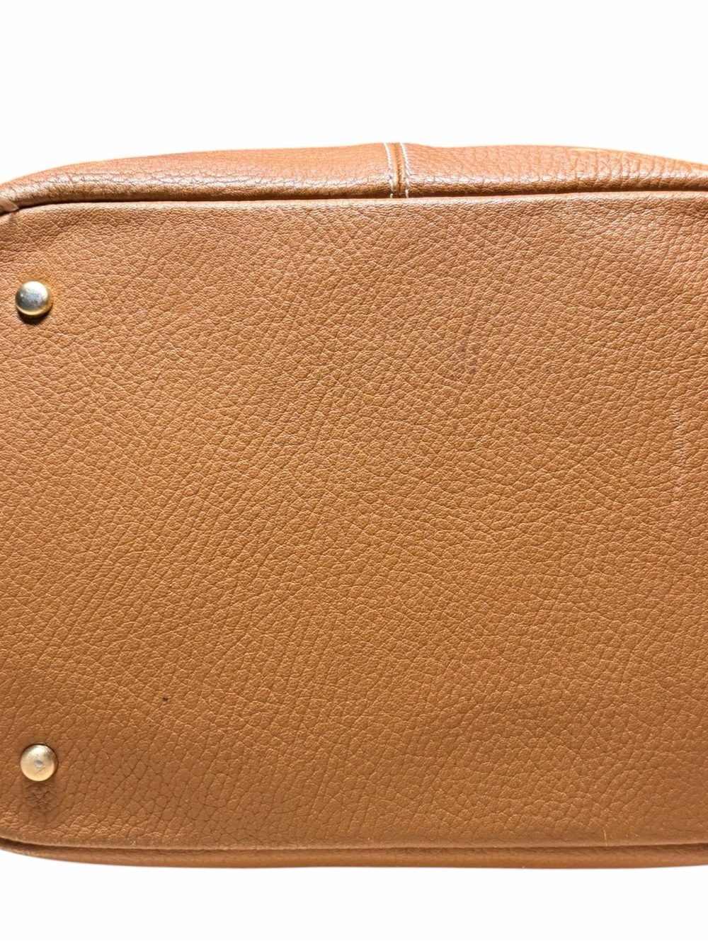 PuntoTres Cognac Genuine Leather Bucket Shoulder Bag Made in Spain - Picture 5 of 9